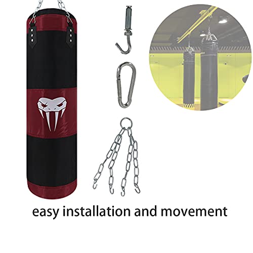 SOTF Heavy Bag Boxing Set Punching Bags for Adults Heavy Duty Hanging Punching Bag Unfilled - color: Black, size: length 120cm