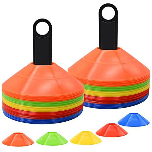 25/50/100pcs Disc Cones, Agility Soccer Cones with Carry Bag and Holder | for Sports Training, Football, Soccer, Basketball, Coaching, Practice Equipment - color: 100pcs