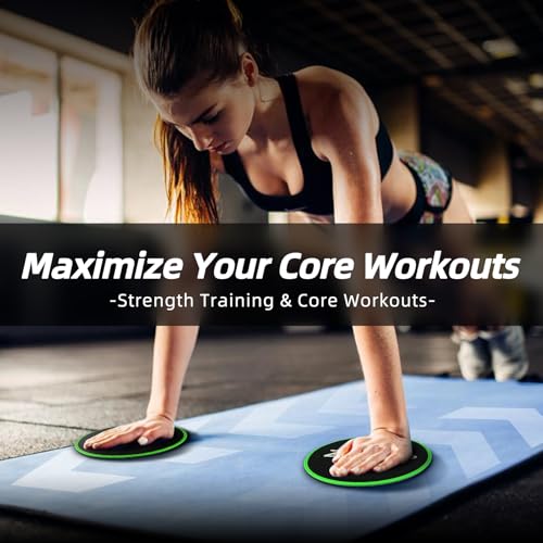 ZILLEEN Exercise Sliders for Working Out Pilates Fitness Discs 2pcs - color: Green