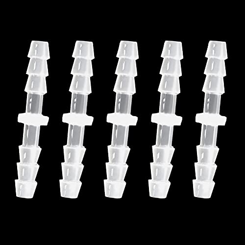 Plastic Hose Barb Fitting 3/16" x 3/16" Pipe Connectors Joint Splicer Mender Adapter Union for Aquarium Household Adapters Fuel Gas Liquid Air (Pack of 5)