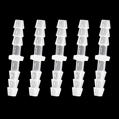 Plastic Hose Barb Fitting 3/16" x 3/16" Pipe Connectors Joint Splicer Mender Adapter Union for Aquarium Household Adapters Fuel Gas Liquid Air (Pack of 5)