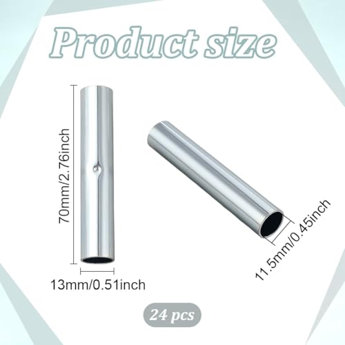 BENECREAT 24pcs Camping Tent Pole Connector, Joint Tent Pole Repair Sleeve, Metal Tubes Replacement for Outdoor Camping Hiking Tents Canopies Awnings Support Frame Repair Kit(0.51inch) - size: Dia: 0.51inch