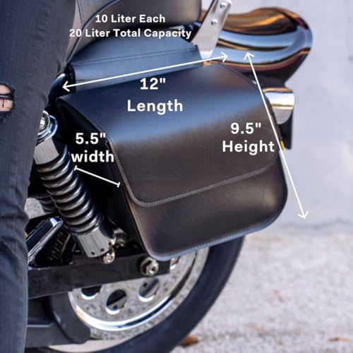 Willie & Max Handcrafted Compact Slant Motorcycle Saddlebag Set 58801-00 - size: Compact