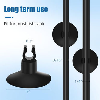 AQUANEAT 14Feet Aquarium Airline Tubing, Standard 3/16" Tubing, Air Pump Accessories,with Air Stones, Check Valves, Suction Cups and Connectors (Black) - color: Black