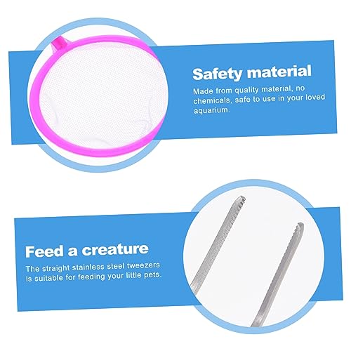 7pcs Aquarium Cleaning Tool with Stainless Steel Tongs Fishing Net and Brush for Easy Maintenance of Fish Tanks and Aquascaping