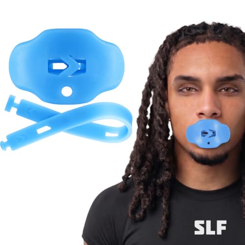 SLEEFS Classic Football Mouthguard with Removable Strap, No-Boil Design - color: Sky Blue, size: Adult