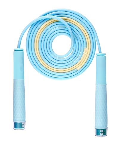YUEDONG Self-Locking Speed Jump Rope with Dual Bearings for Kids and Adults | Dual ball bearings, self-locking adjustment, fingerprint grip, segmented PVC rope, for double unders, HIIT and home workouts