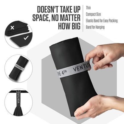 VENTURE 4TH Quick Dry Microfiber Towel for Camping & Gym - Black Medium - color: Black, size: 40.00" x 21.00"