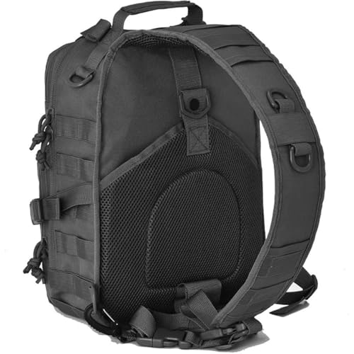 REEBOW GEAR Tactical Sling Bag Single Shoulder Every Day Carry Backpack - color: Style 04-black
