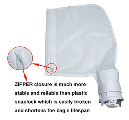ATIE Pool Cleaner Fine Mesh Bag with Zipper Enclosure, Compatible with Pentair Kreepy Krauly Legend, Platinum, Letro Pool Cleaners Debris Bag 360002 and EU16 Bag