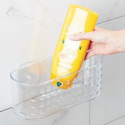 iDesign Hanging Suction Shower Caddy Basket for Bathroom Storage - Clear - Made in USA - style: Pack of 1