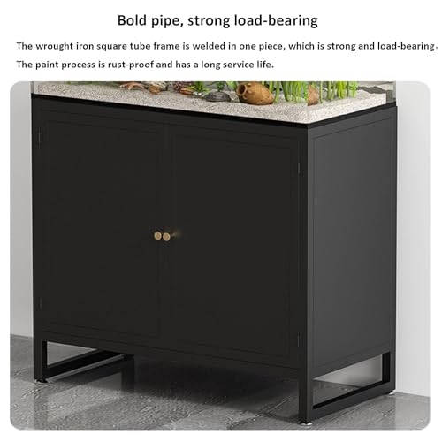 Heavy Duty Metal Aquarium Stand, Durable Reptile Tank Shelf with Lockers, Professional Fish Tank Storage Rack for Breeders, Sturdy Terrarium Organizer