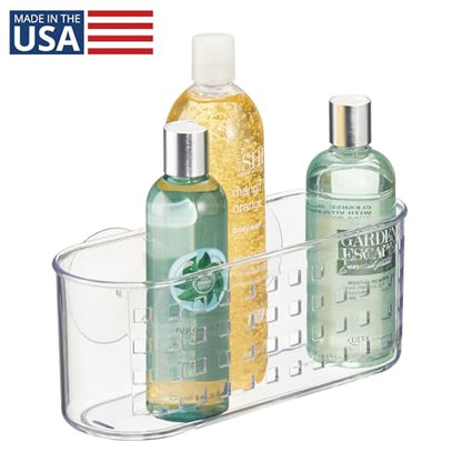 iDesign Hanging Suction Shower Caddy Basket for Bathroom Storage - Clear - Made in USA - style: Pack of 1