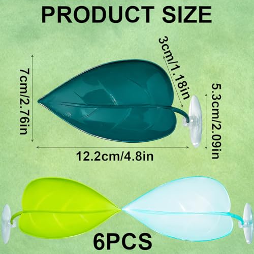 6PCS Frog Tank Accessories, Betta Leaf Hammock Set with Suction Cups, Beta Fish Hammock, Aquarium Decor for Sleeping and Resting, 3 Suction Leaf Beds in Transparent Green and Tender Green