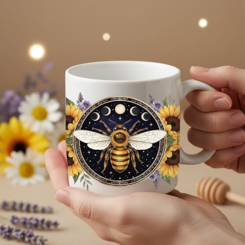 UV DTF Cup Wraps Transfer Stickers Bee with Gnome and Sunflower Pattern, 10 Sheets Waterproof Custom Vinyl Transfer Sticker 16oz Coffee Glass Cup Tumbler Bottle Mug Decals for Men Women - style: Bee with Gnome and Sunflower