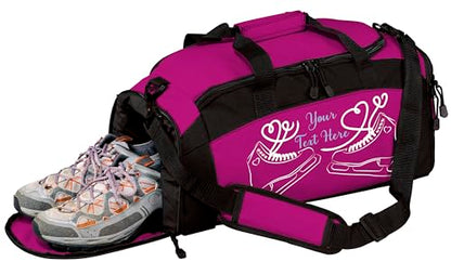 Personalized Figure Skating Duffle Bag with Name – Custom Ice Skating Team Gear Bag for Girls, Competition & Rink Practice Travel Bag - color: Pink, style: Figure Skating