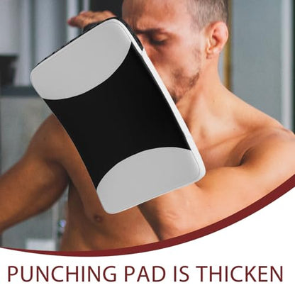 Didiseaon Taekwondo Kicking Pads Martial Arts Punching Targets Large Black and White Curved Handheld Training Shields for Sparring and Kickboxing Sessions
