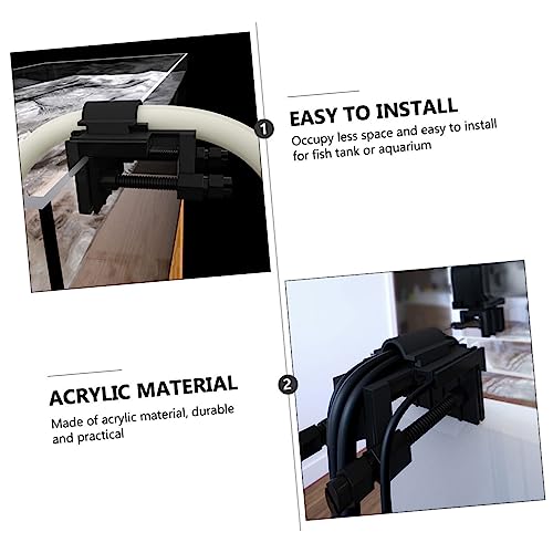FOMIYES 2pcs Acrylic Hose Holder Clips for Fish Tank Space-Saving Easy Installation Water Clips for Aquarium Use Options