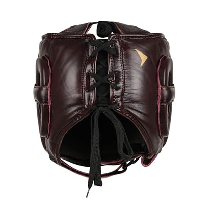 Vali Lancer Leather Face Saver Headgear for Training - color: Red, size: Small-Medium