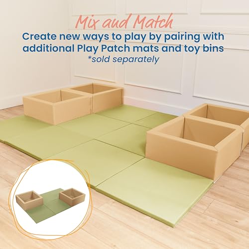 ECR4Kids SoftZone Play Patch Activity Mat Squares, Modular Playmat, Fern Green, 4-Pack - color: Fern Green