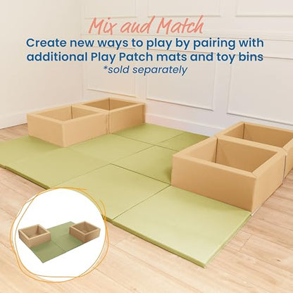 ECR4Kids SoftZone Play Patch Activity Mat Squares, Modular Playmat, Fern Green, 4-Pack - color: Fern Green