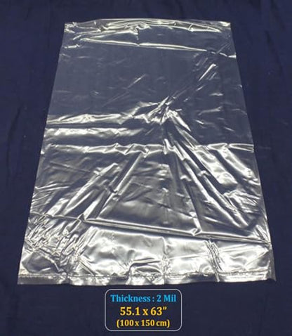Large Storage Bags 55 x 63 inches Jumbo Plastic Moving Bags for Big Luggage, Furniture, Industry Equipments, Business and Agriculture Use (10 pcs)