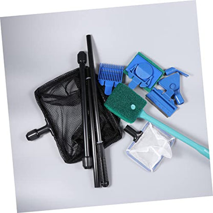 BESPORTBLE Fish Tank Kit with Scraper Gravel Rake Plant Fork Sponge Spoon Net Durable Aquarium Tools for Easy Tank Maintenance Green