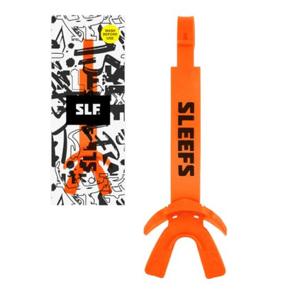 SLEEFS X Football Mouthguard with Strap for High-Impact Shock Protection - color: Orange With Logo