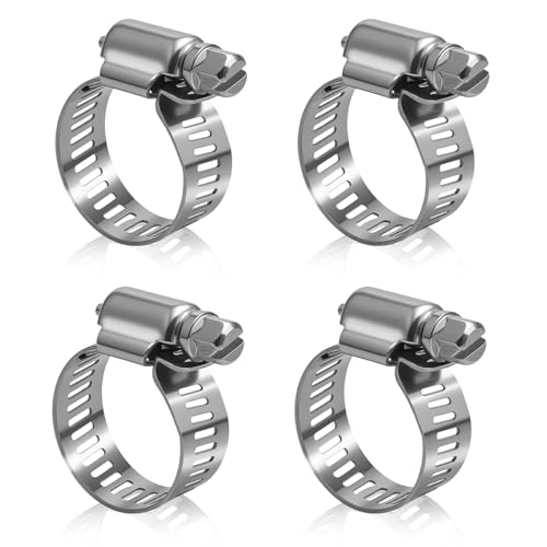 316L Stainless Steel Clamps Marine Grade Corrosion Resistant Heavy Duty Hose Clamps (13-19 mm, 1/2" - 3/4") 4Pcs - size: 13-19mm