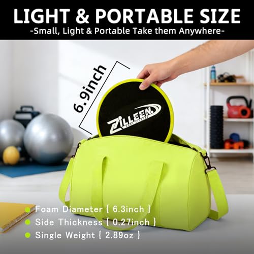 ZILLEEN Exercise Sliders for Working Out Pilates Fitness Discs 2pcs - color: Yellow