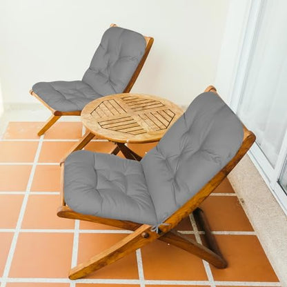 Drydiet 4 Set Outdoor High Back Chair Cushions 47 x 20 Inch Rocking Chair Cushions Waterproof Fade Resistant Comfort Replacement Seat Pads with Ties for Patio Lawn Yard Porch Home Office(Gray)