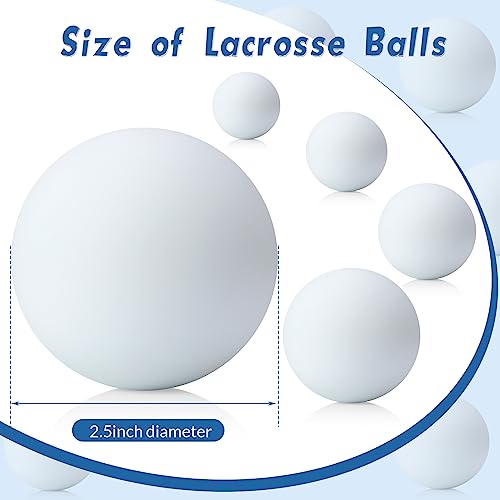 Sosation 50 Pack Lacrosse Ball Bulk 2.5 Inch Soft Rubber Motivational Stress Relief Massage Balls Myofascial Release Tools Muscle Knot Remover - color: White