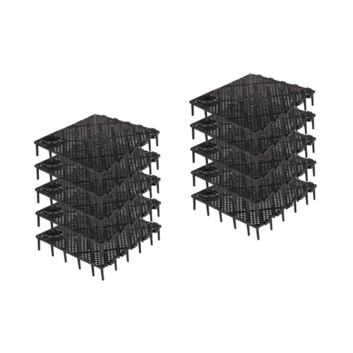 BESPORTBLE 20 Pcs Bottom Plate Fish Tank Bottom Aquarium Egg Crate Fish Tank with Divider Clapboard Pump and Live Fish Grid - color: Blackx2pcs, size: 10pcsx2pcs