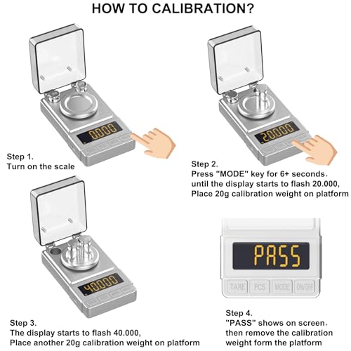 Milligram Scale 100g/0.001g Sliver, Mg Scale with 20g Calibration Weight and Accessories, Sliver Powder Scale for Reloading - color: Silver