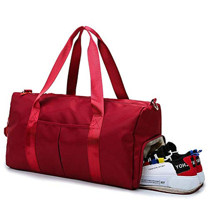 Sports Gym Bag for Women Travel Duffel Bag with Wet Pocket and Shoes Compartment for Training Swim Yoga(Pink) - color: Pink