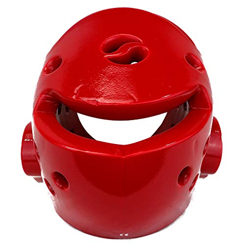 AAMA Taekwondo and Karate Sparring Foam Head Guard - color: RED, size: XX-Large