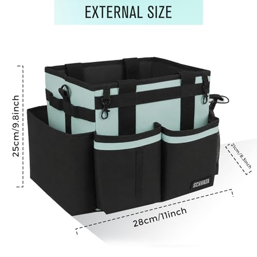 Compact Wearable Cleaning Caddy, Small Cleaning Supplies Organizer with Handle & Shoulder Straps for Housekeepers, Under Sink & Car Cleaning Tool Organizers Bag, Baby Blue - color: BabyBlue