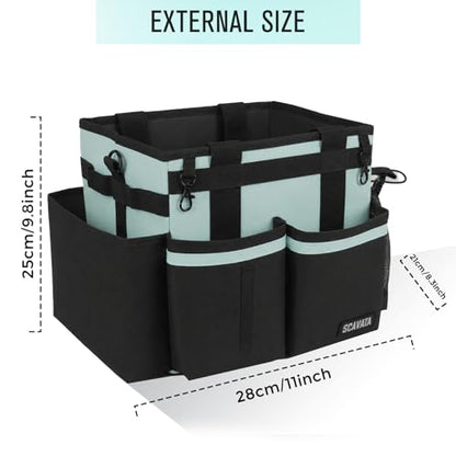 Compact Wearable Cleaning Caddy, Small Cleaning Supplies Organizer with Handle & Shoulder Straps for Housekeepers, Under Sink & Car Cleaning Tool Organizers Bag, Baby Blue - color: BabyBlue