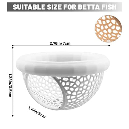 Aquarium Floating Betta Fish Skins, Suitable for Fighting Fish, Shrimp, and Small Fish Multi-Functional Hammock, Aquarium Hiding Feeding Decorative Accessories (White)