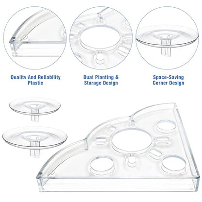 12PCS Creative Floating Floral Arrangement Holder,Floating Flower Display Stand Include 2 Fish Tank Shelf DIY Clear Acrylic Flower Bowl Stem Holder for Small Single Flower Water Plants/Fish Tank Float