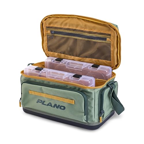 Plano Weekend 3700 Tackle Bag, Cutting-Edge Fishing Tackle Bag, Molded Waterproof Base, Spacious Storage, Die Cut Tool Sleeves, Daisy Chain Attachment Points