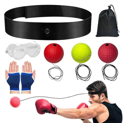 Reflex Ball Headband Set Reaction Response Trainer Equipment