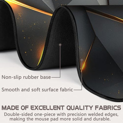Gaming Mouse Pad - (31.5"×11.8") Honeycomb Large Mouse Pads for Desk - Desk Mat for Keyboard and Mouse with Non-Slip Base, Desks Pad Matfor Game/Office & Home (Black Gold) - color: Black Gold