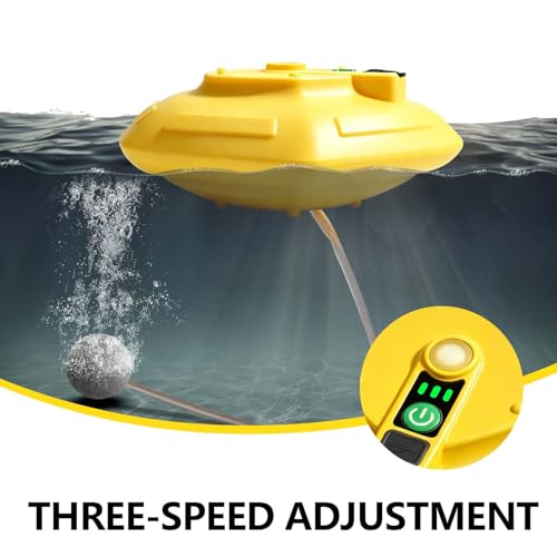 Floating & Rechargeable Bait Bucket Aerator, IPX7 Waterproof Rechargeable Charging Portable Oxygen Pump Floating Aerator Livewell for Fish Tank & Fishing Trips,Ultra-Quiet Bubbler for Live Bait