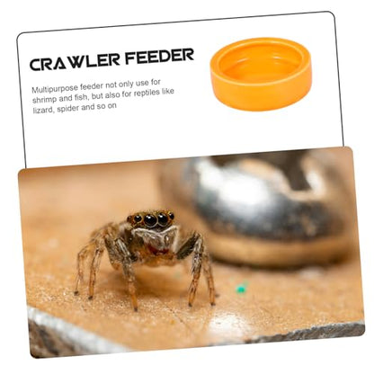 Crawler Crawling Pet Feeder Bowl Escape-Resistant Shrimp Food Dish for Small Fish and Reptiles Orange