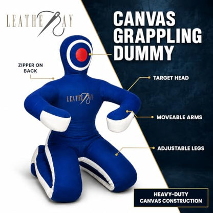 Jiu Jitsu Judo Punching Bag Grappling Dummy Blue -Unfilled - size: 70 inches (6 ft)