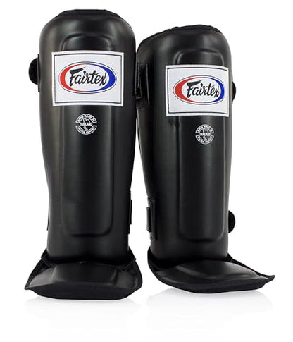 Fairtex SP3 Lightweight Shin Guards, Muay Thai MMA Avoid Shin Splints Gear - color: Black, size: Medium