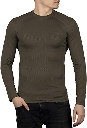 281Z Mens Military Moisture Wicking Base Layer Shirt - Tactical Training Army Professional - Polartec Delta - Odor Resist - color: Olive Drab, size: X-Small