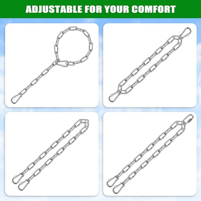 BeneLabel 2Pcs 85" (7ft) Swing Chain Stainless Steel Hanging Chain and Hook - color: Silver, size: 85"