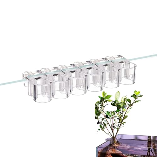 6 Pieces Aquarium Plant Holder Fish Tank Plant Cup Clear Cups Brackets Hanging Aquarium Planter Decorations for Fish Tank Supplies - color: S